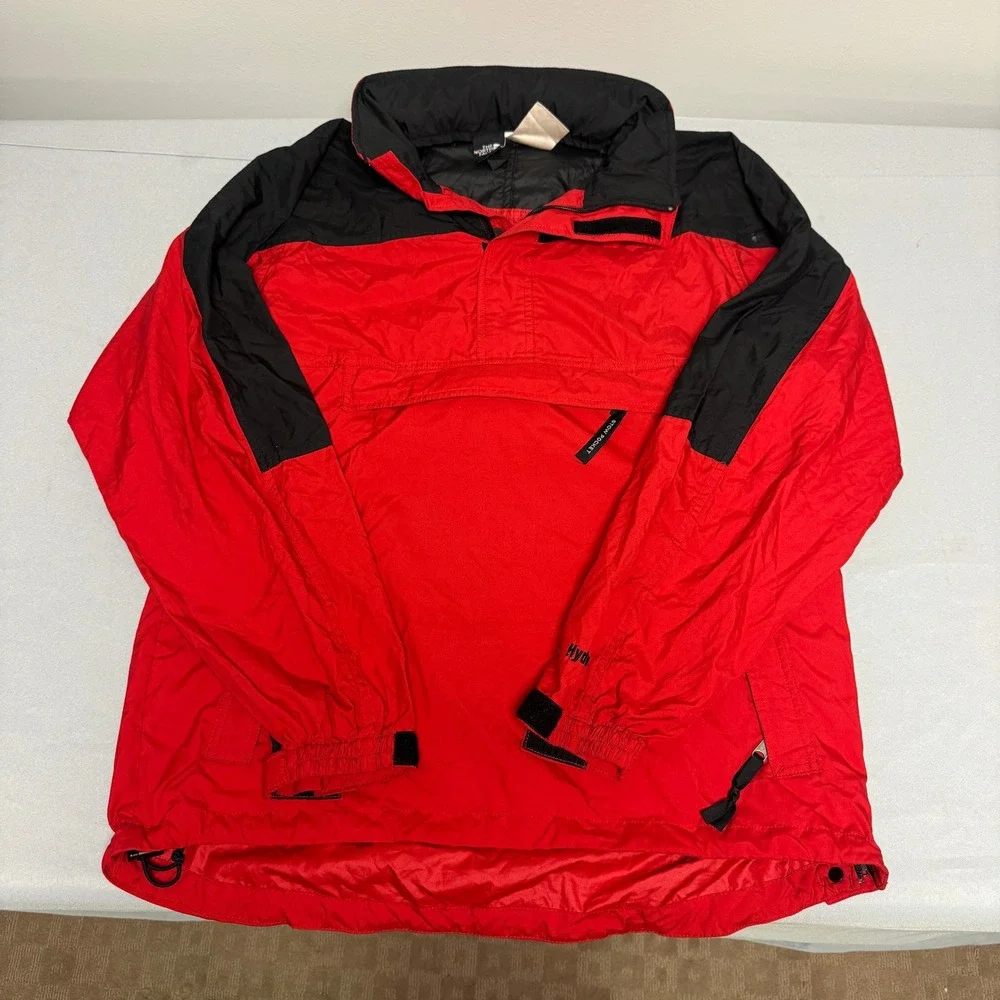 The North Face Hydrenaline Windbreaker Pullover Jacket Red Black Mens Medium Y2K